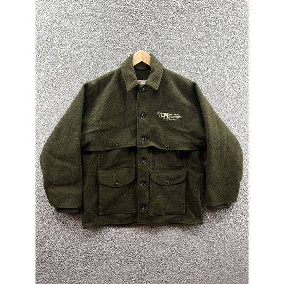 Vintage CC Filson Style 83 Wool Double Packer Green Mackinaw Coat Men's Sz 40